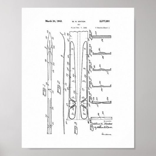 Ski Patent Poster (Voorkant)