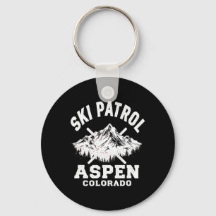 Ski Patrol Aspen Colorado Skiën en snowboarden Sleutelhanger