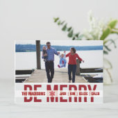 Ski Patrol (Scarlet) Holiday-fotokaart Feestdagenkaart (Staand voorkant)