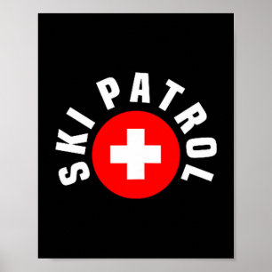 Ski patrouille zakoutfit helling noodsituatie skië poster