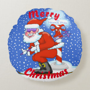 Ski Père Noël Coussin de Noël