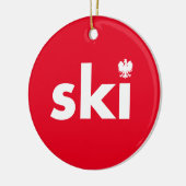 Ski Poland Achternaam kerstversiering Keramisch Ornament (Links)