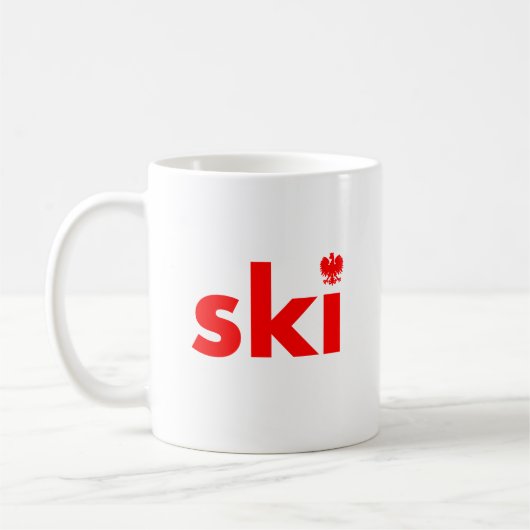 SKI Polonais Nom de famille Mug (Gauche)