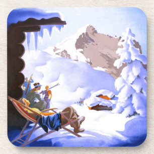  Ski poster, Alpensonderzuge, Duitsland Onderzetter