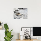  ski-poster, auto naar de piste poster (Thuiskantoor)