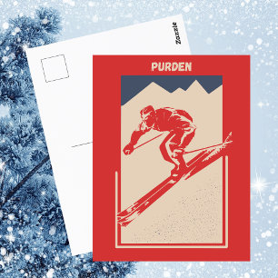 Ski Poster Canada Resort Purden Briefkaart