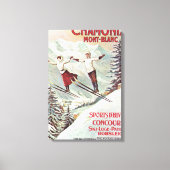  Ski Poster, Chamonix Mont Blanc Canvas Afdruk (Voorkant)