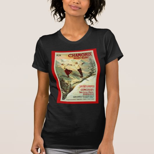  Ski Poster, Chamonix, Mont Blanc T-shirt (Voorkant)