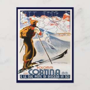  Ski-Poster,    Dolomites, Cortina Briefkaart