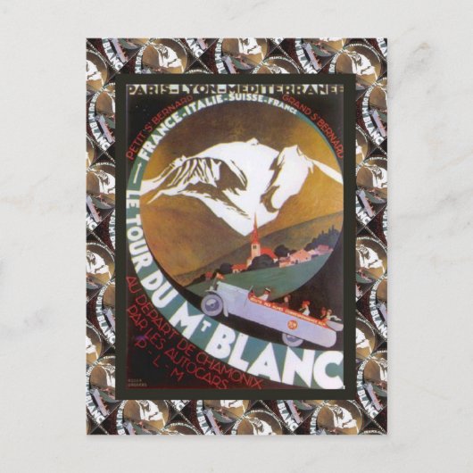  Ski Poster, Le Tour du Mt Blanc Briefkaart (Voorkant)