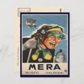  Ski Poster,   Mera Briefkaart (Voorkant / Achterkant)