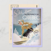  Ski Poster, Quebec Briefkaart (Voorkant / Achterkant)