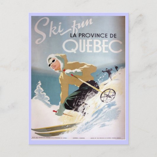  Ski Poster, Quebec Briefkaart (Voorkant)