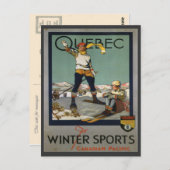  Ski Poster, Quebec Briefkaart (Voorkant / Achterkant)