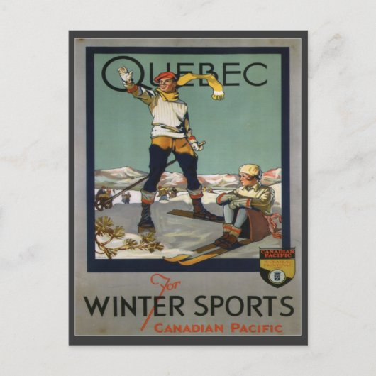  Ski Poster, Quebec Briefkaart (Voorkant)
