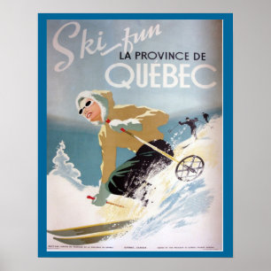  Ski Poster, Quebec voor wintersport Poster