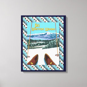 Ski poster, Ski Bretton Bossen Canvas Afdruk