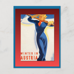  Ski Poster, Ski Oostenrijk Briefkaart