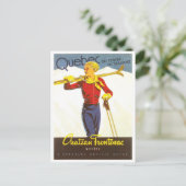  Ski Quebec Canada Chateau Frontenac Briefkaart (Staand voorkant)