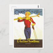  Ski Quebec Canada Chateau Frontenac Briefkaart (Voorkant / Achterkant)