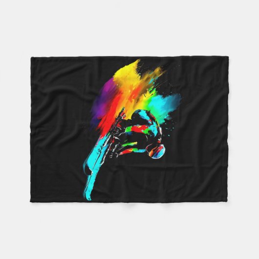 Ski Racing Rainbow Fleece Deken (Voorkant (Horizontaal))