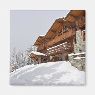 Ski resort chalet magnet magneet