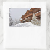 Ski resort chalet rechthoekige sticker (Tas)