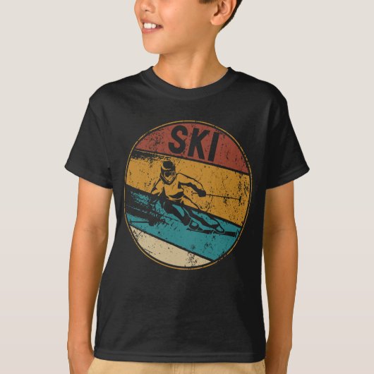 Ski Retro skier Winter Sportsport T-shirt (Voorkant)