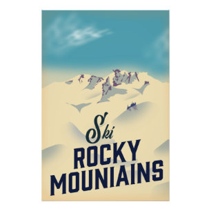 Ski Rocky Mountains VS Foto Afdruk