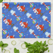 Ski Santas Noël Serviette de cuisine (Plié)