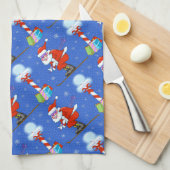 Ski Santas Noël Serviette de cuisine (Quart Plié)