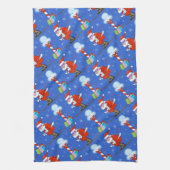 Ski Santas Noël Serviette de cuisine (Vertical)