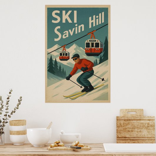  Ski Savin Hill Poster (Keuken)