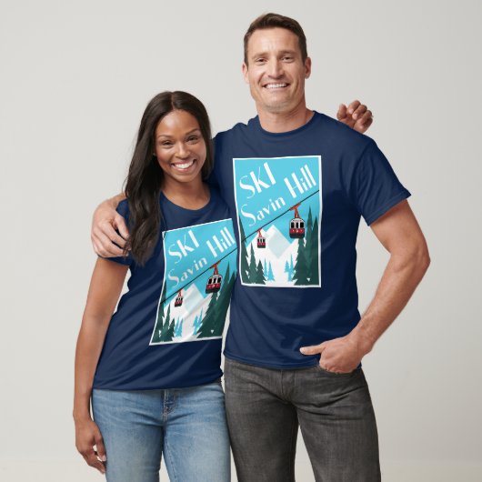 Ski Savin Hill Retro Ski Poster Style T-shirt (Unisex)