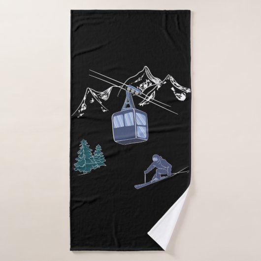 Ski Scene Sports d'hiver (Serviette de bain)