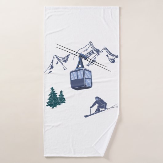 Ski Scene Sports d'hiver (Serviette de bain)