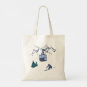 Ski Scene Winter Sports Tote Bag (Achterkant)
