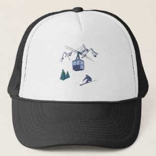 Ski Scene Winter Sports Trucker Pet