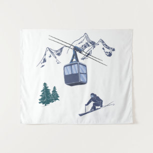 Ski Scene Winter Sports Wandkleed