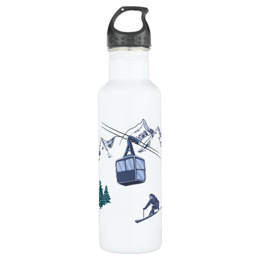 Ski Scene Winter Sports Waterfles (Voorkant)