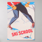 Ski School Retro  Ski Poster (Voorkant)