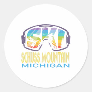 Ski Schuss Mountain Michigan Skivakantie  Ronde Sticker