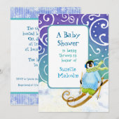 Ski Ski Snowboard Penguin Baby shower Invitation (Devant / Derrière)