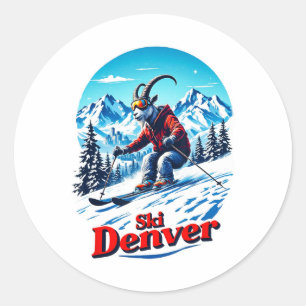 Ski Skien Avontuur Geit In Denver Bergen Ronde Sticker