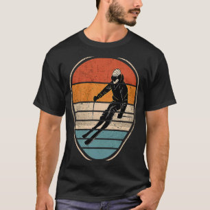 Ski Skiën Winter Sport Skier Racing Retro Vinta T-shirt
