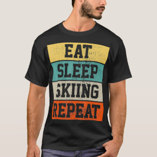 Ski Skier Skiing Retro Gift T-shirt