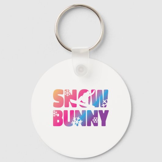 Ski Skiing Bunny Snow Bunny  Sleutelhanger (Voorkant)