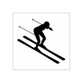 Ski Skiing Mountains Skier Winter Sport Rubberstempel (Afrduk)