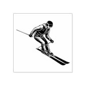 Ski Skiing Mountains Skier Winter Sport Rubberstempel (Afrduk)