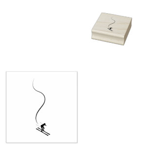 Ski Skiing Mountains Skier Winter Sport Rubberstempel